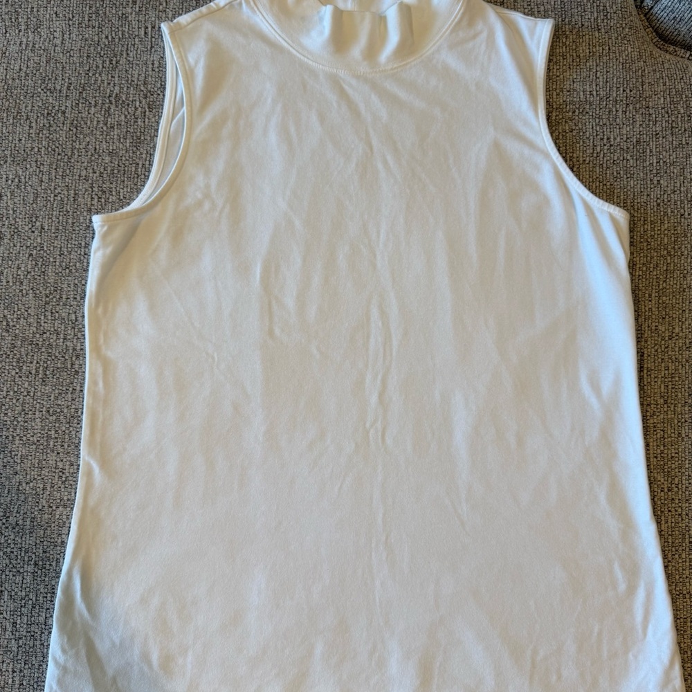 Christopher & Banks Mock Neck White Tank Size M